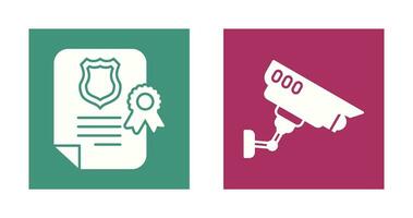 Document and Cctv Icon vector