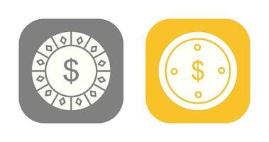 dollar chip and dolllar coin Icon vector