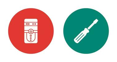 Cpu and Screw driver Icon vector