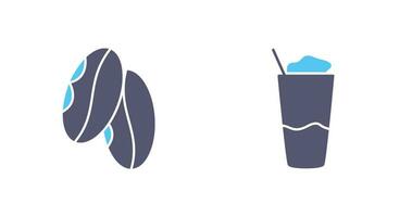 Coffee Grain And Frappe  Icon vector