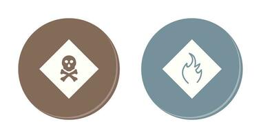 poisonous gas and Danger of flame  Icon vector