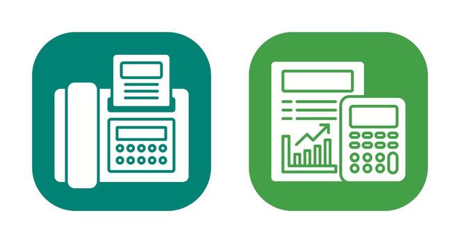 Fax and calculating Icon vector