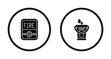 Fire Button and Water Bucket Icon vector