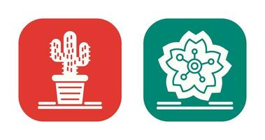 Cactus and Cherry Blossom Icon vector