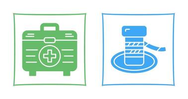 First Aid Kit and Bollard Icon vector