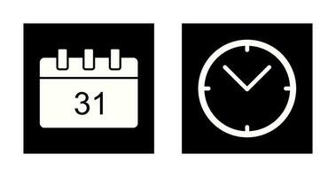 icono de calendario y reloj vector