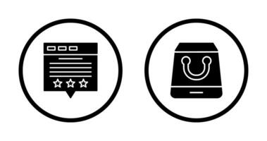 Review and Shopping Bag Icon vector