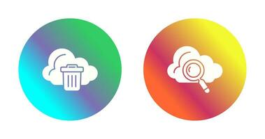 Trash and Magnipying Icon vector