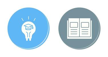 Light Bulb and Ebook Icon vector