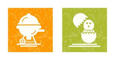 Barbecue and Chick Icon vector