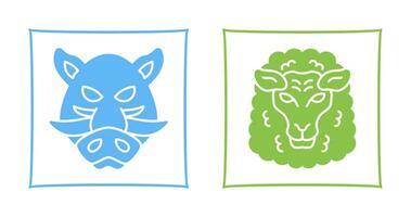 Sheep and Boar Icon vector