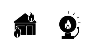 fuego consumidor casa y fuego alerta icono vector