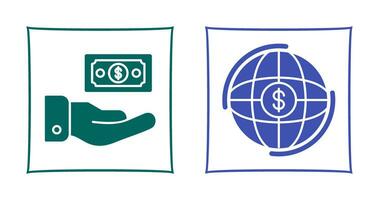 Money and Globe Icon vector