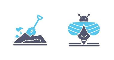 Digging and Bee Icon vector