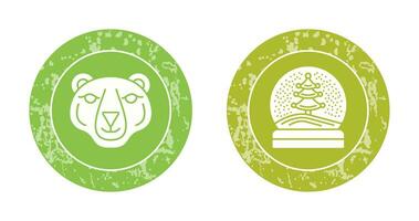 Polar Bear and Snow Globe Icon vector