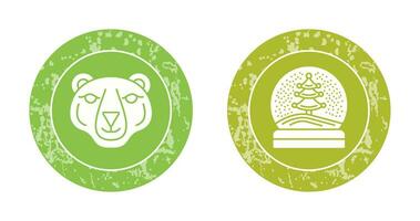 Polar Bear and Snow Globe Icon vector