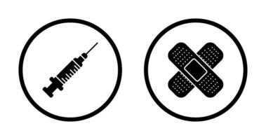 Syringe and Bandages Icon vector