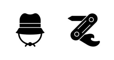 Camping Gas and Swiss Army Knife Icon vector