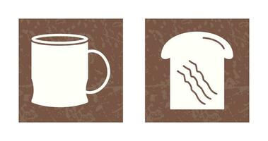 toast and coffee cup  Icon vector