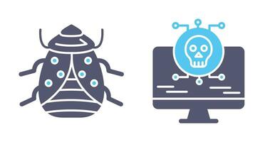 error y virus icono vector