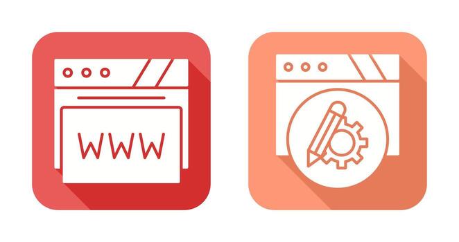 Setting and Web Browser Icon vector
