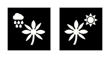 Flower with rain and Flower  Icon vector