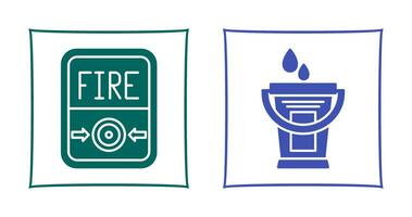 Fire Button and Water Bucket Icon vector