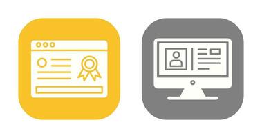 Online Certificate and Profile Icon vector