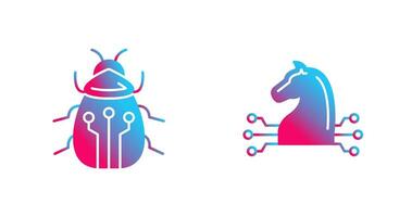 Bug and Trojan Icon vector