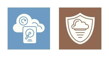 Shield and Hard Drive Icon vector