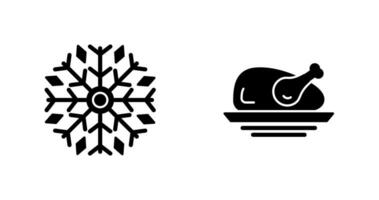 hielo y pollo icono vector