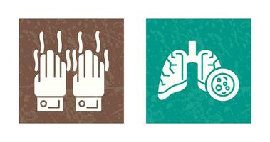 Smelly Hands and Lung Cancer Icon vector