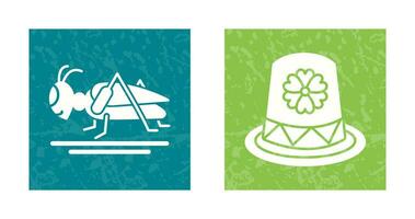 Grasshopper and Hat Icon vector