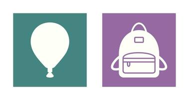 balloon and bag pack Icon vector