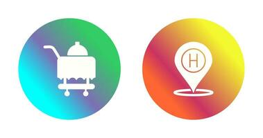 Room Service and Hotel Location Icon vector