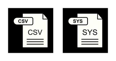 CSV and SYS Icon vector