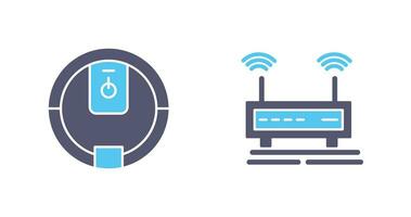 Power Button and Wifi Signals Icon vector