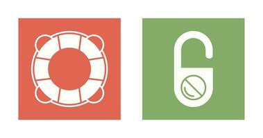 Life Preserver and Do Not Disturb Icon vector