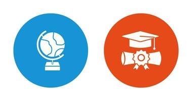 Globe and Graduation Icon vector