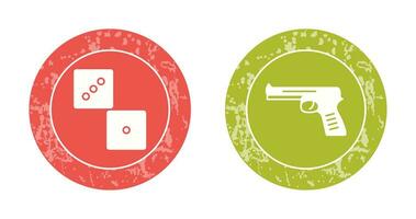 Dice and Pistol Icon vector