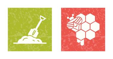 Digging and Honeycomb Icon vector