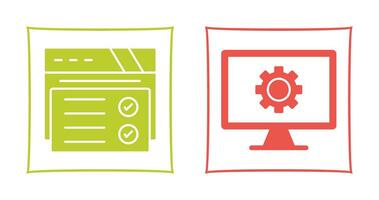 Web Browser and Monitor Screen Icon vector