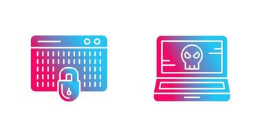 Hacking and Laptop Icon vector