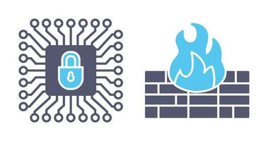 Cyber Protection and Firewall Icon vector