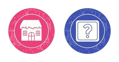 House with Snow and Question Mark Icon vector