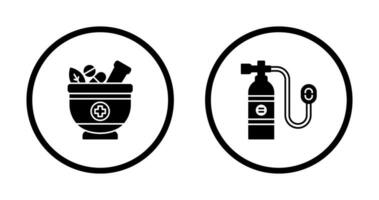 Herb and Oxygen Tank Icon vector