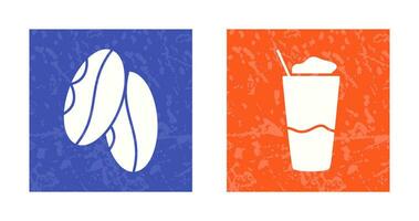 Coffee Grain And Frappe  Icon vector