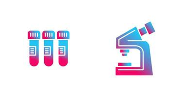 Test Tube and Microscope Icon vector