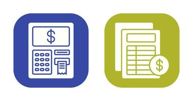 Atm and Invoice Icon vector