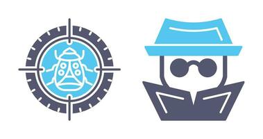 Bug Target and Hacker Icon vector